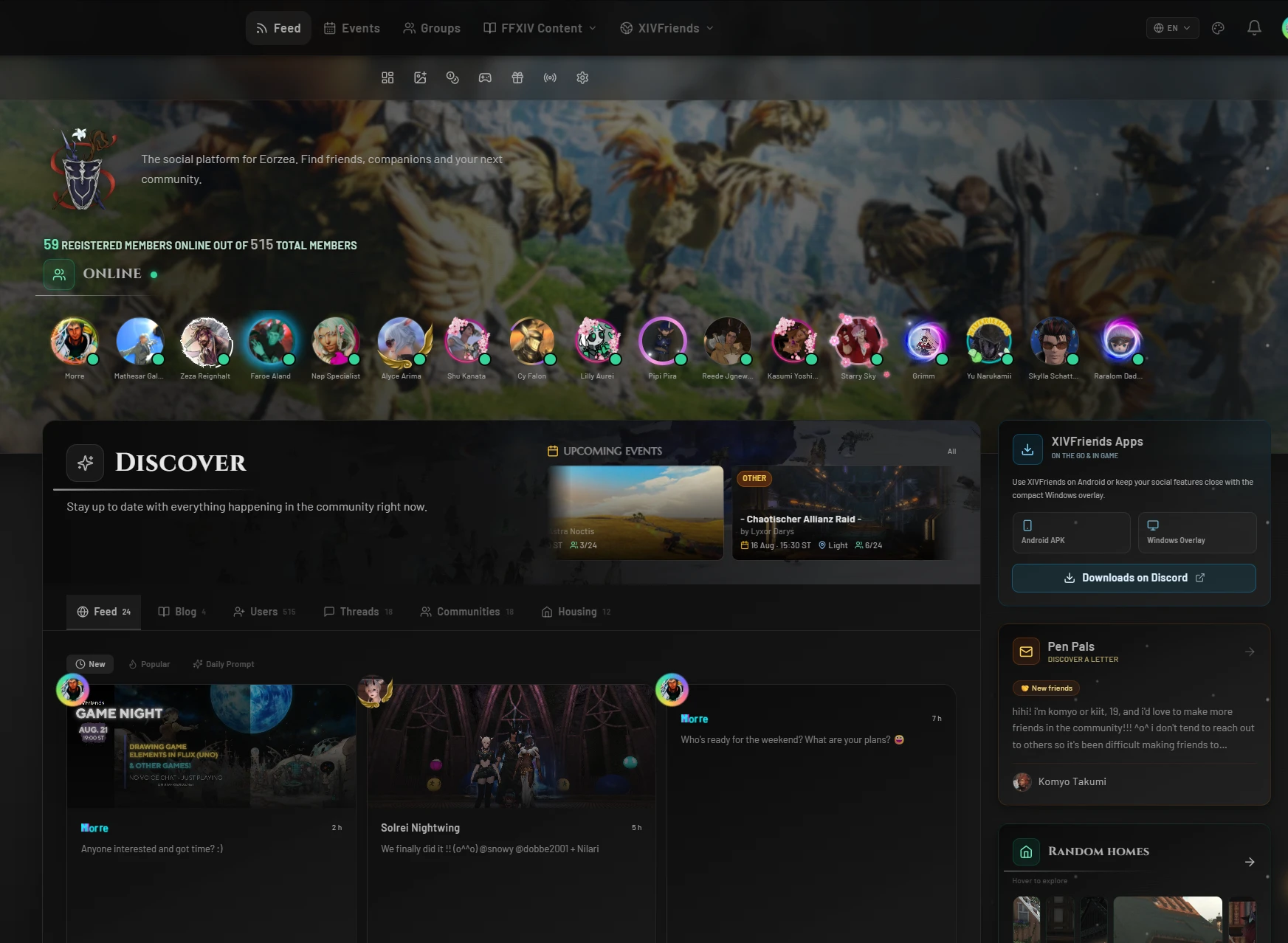 XIVFriends.net – Social-Plattform für FFXIV-Spieler